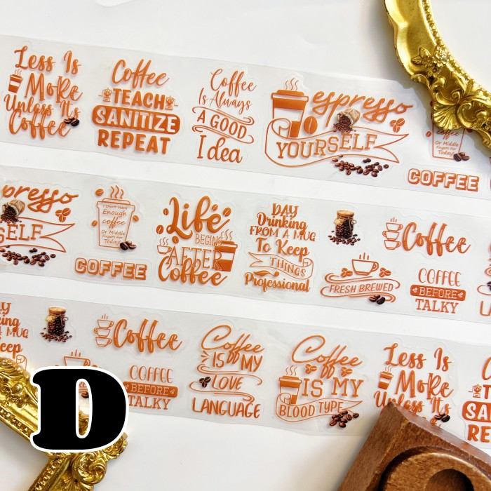 Coffee Quotes PET Tape Roll