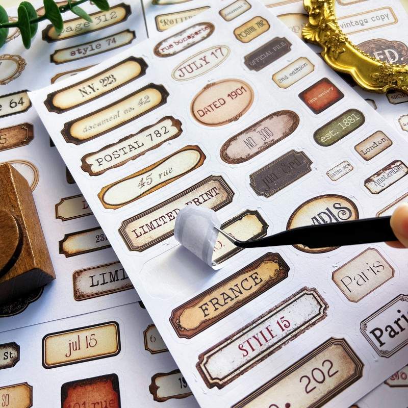 Rustic Letters Sticker 5Sheets