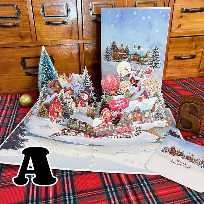 Festive Village 3D Greeting Card