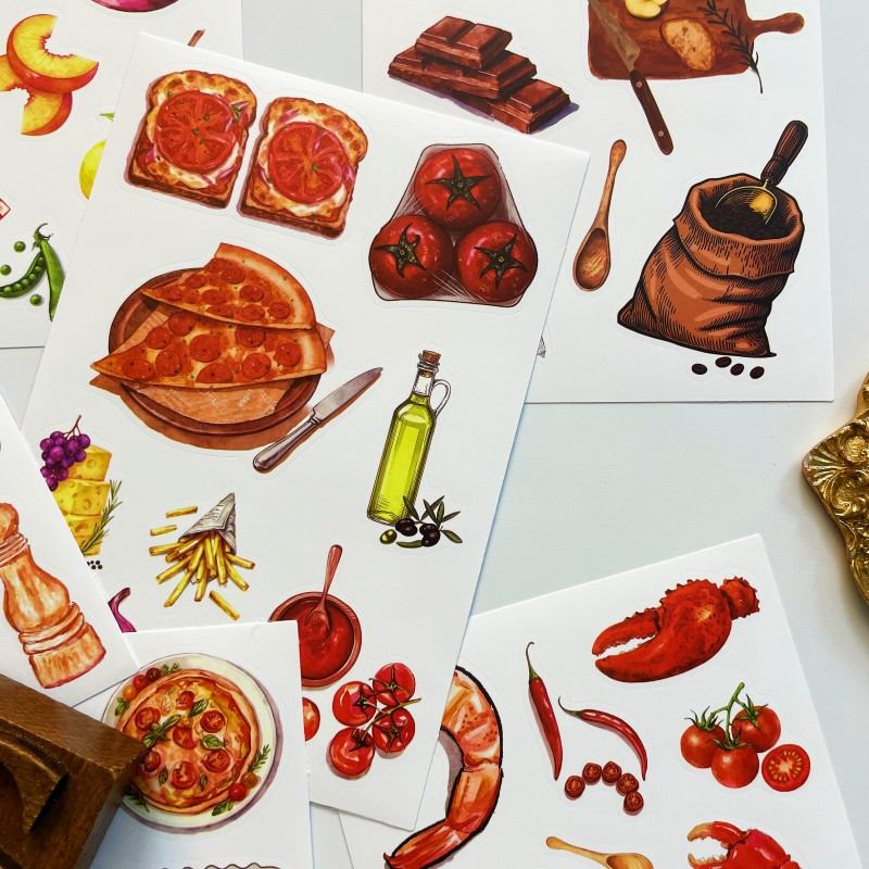 Watercolor Dish Sticker 8Sheets