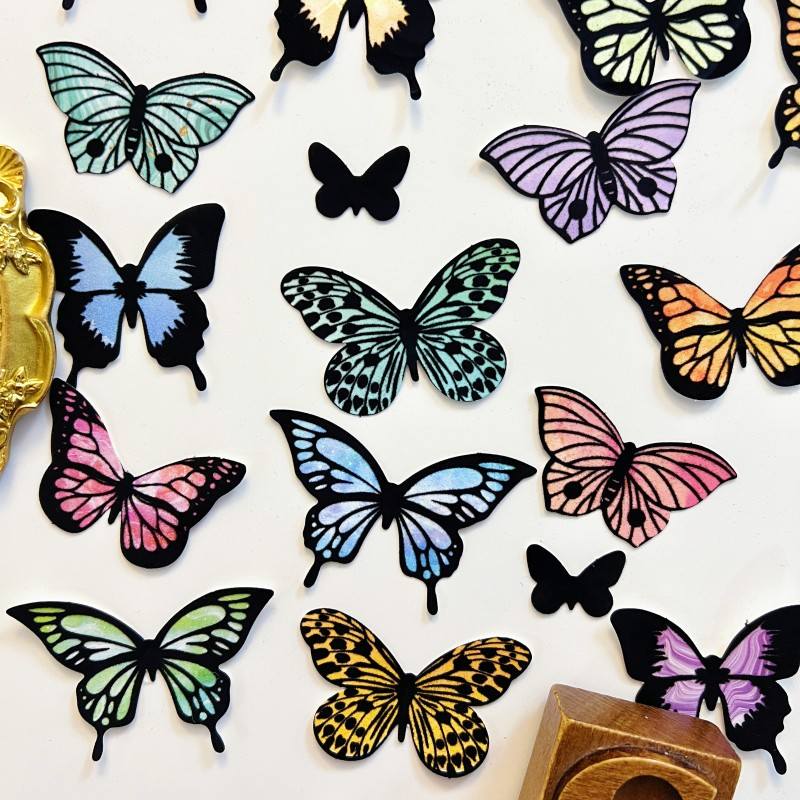 Velvet Butterflies Collage Paper 36PCS