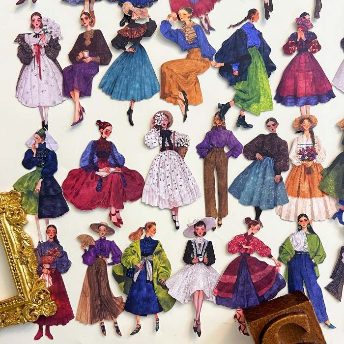 Vintage Fashion Sticker 60PCS