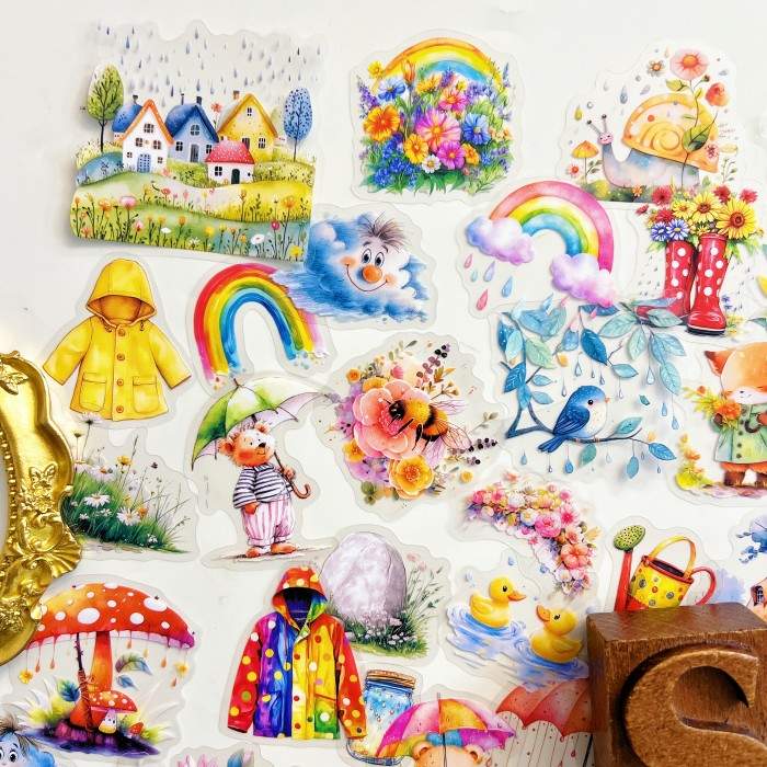 Rainy Day Animals Sticker 90PCS