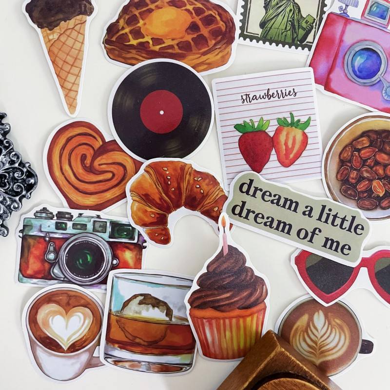 Retro Bakery Sticker 50PCS