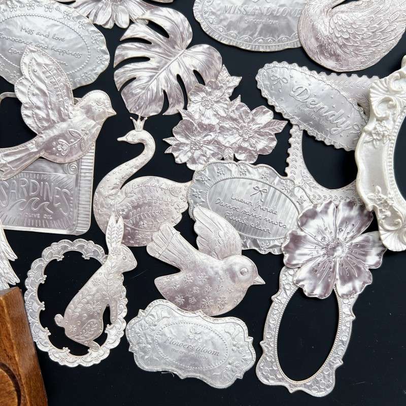 Silver Light Handmade Sticker 40PCS