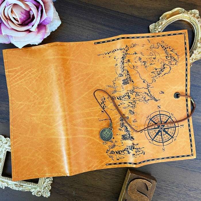 Treasure Map Pencil Roll Pouch