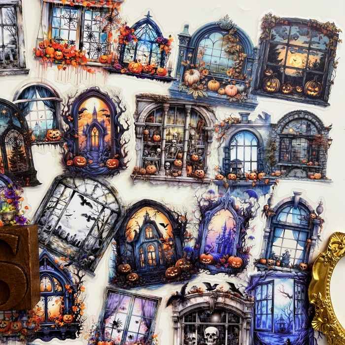 Night Window View Sticker 60PCS