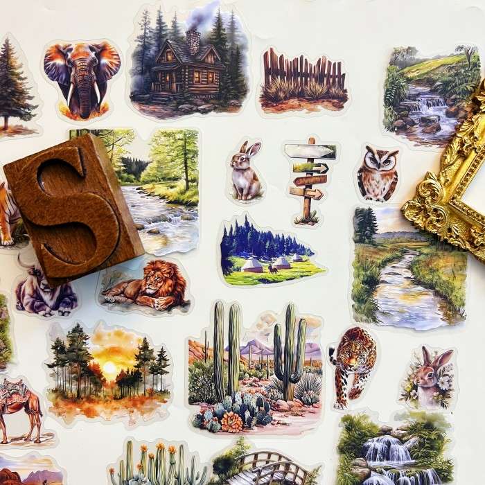 Deer Hollow Sticker 60PCS