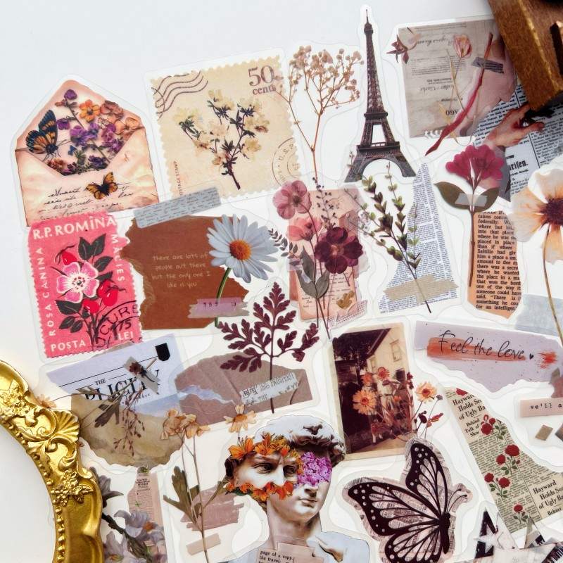 Old Print Sticker 50PCS