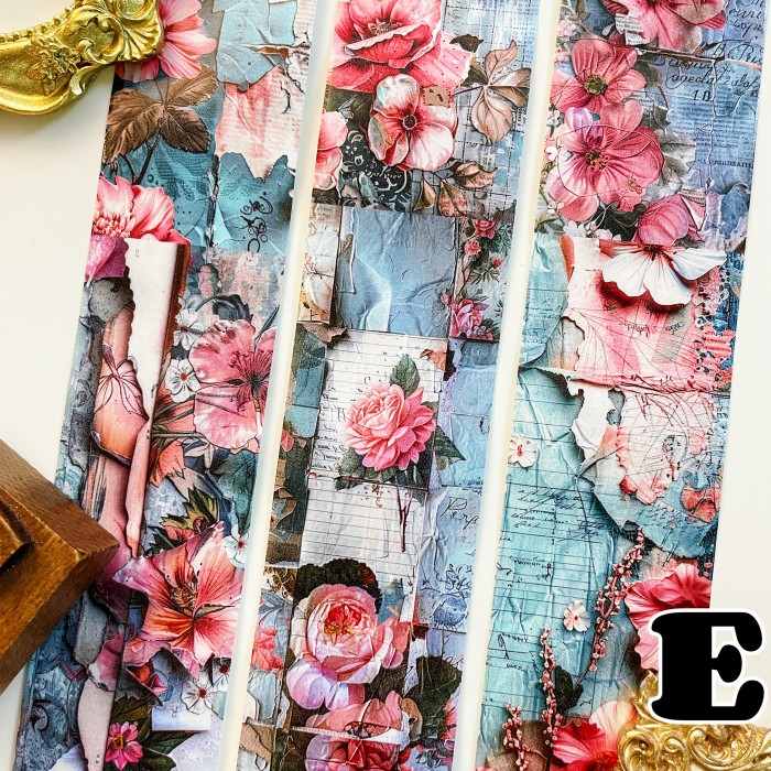 Flower Collage Washi Tape Roll
