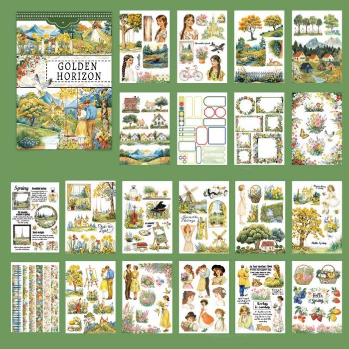 Golden Horizon Sticker Book 20Sheets