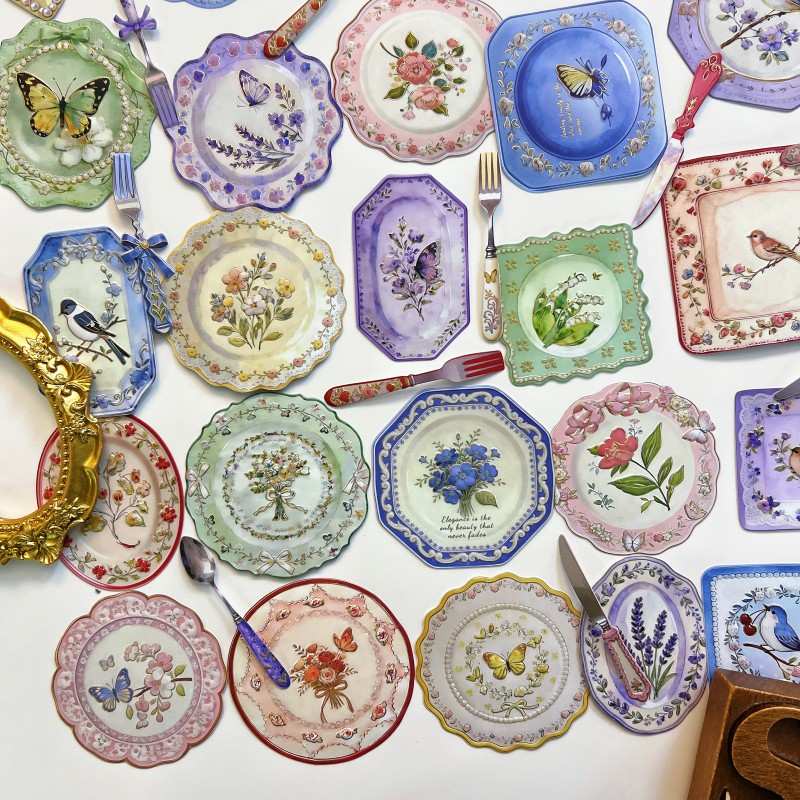 Elegant Tableware Sticker 60PCS