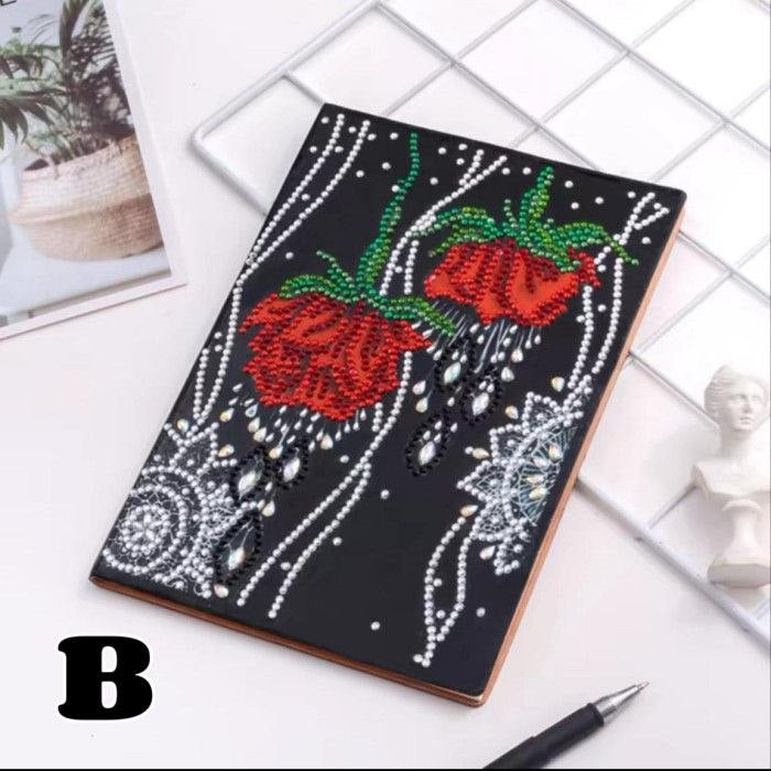 Floral Diamond Painting Dots Notebook Kit