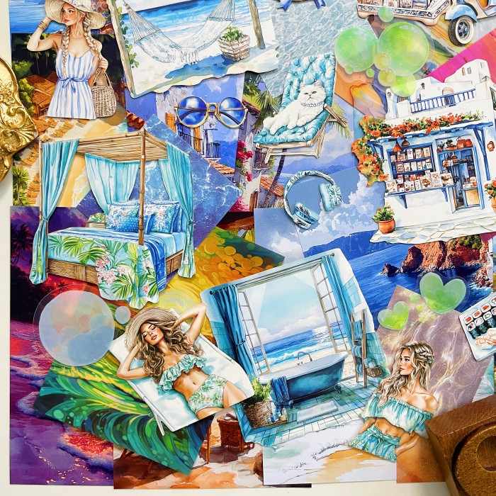 Island Summer Ephemera Mystery Kit 95PCS