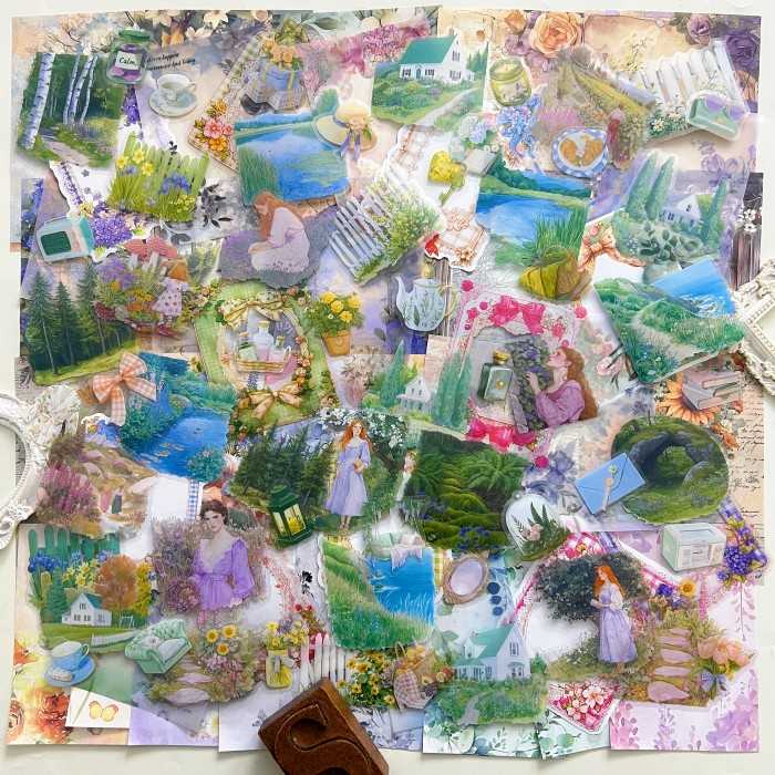 Pastoral Moments Ephemera Mystery Kit 105PCS