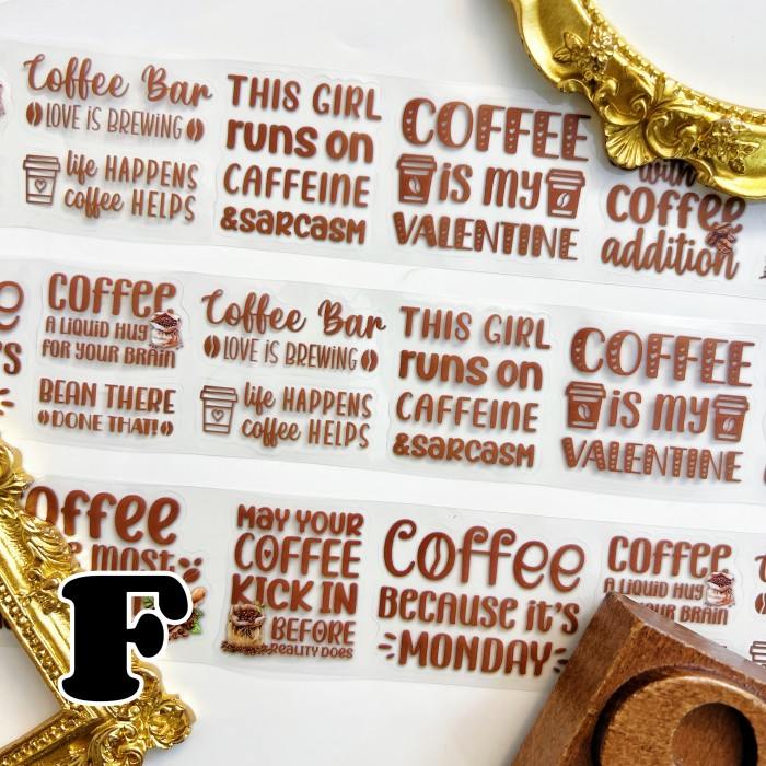 Coffee Quotes PET Tape Roll