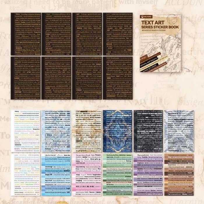 Text Art Sticker Book 40Sheets