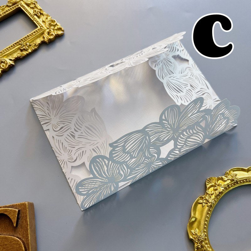 Exquisite Paper-Cut Flower Gift Card