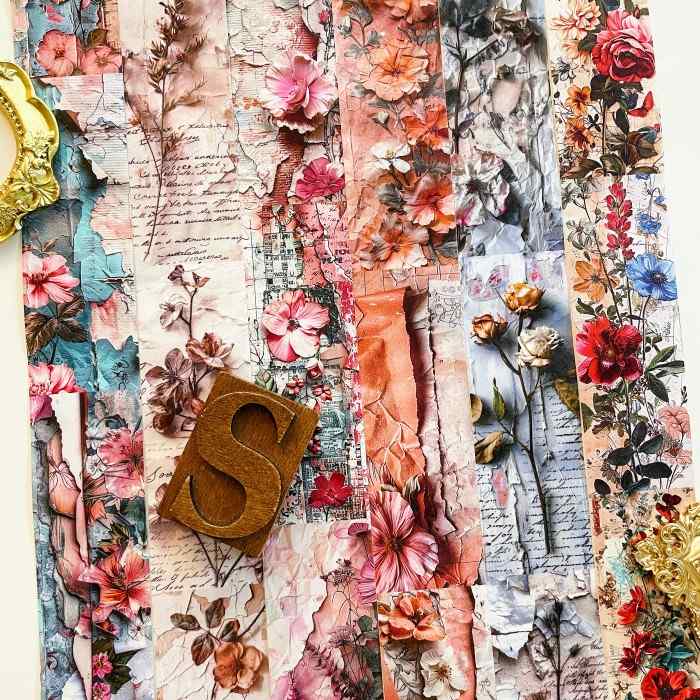 Flower Collage Washi Tape Roll
