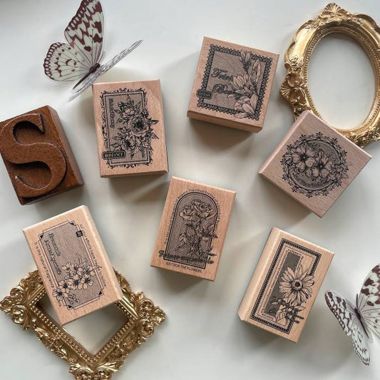 Flowers With Shadow Rubber Stamp