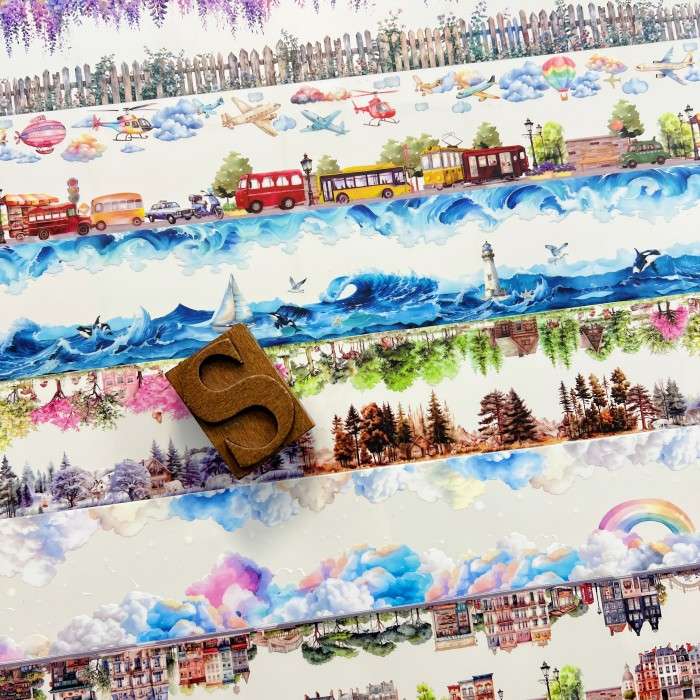 Parallel Scenery PET Tape Roll