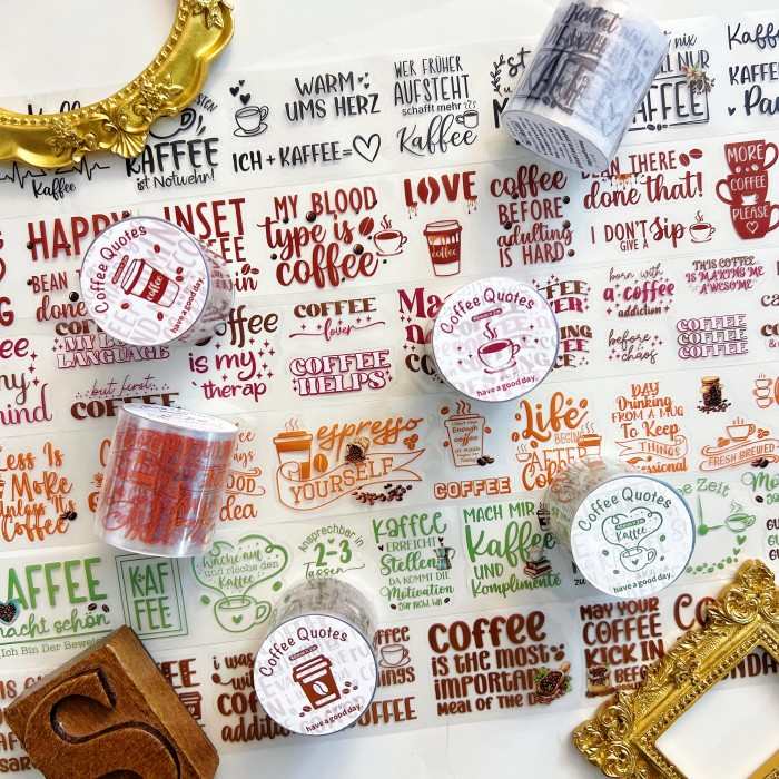 Coffee Quotes PET Tape Roll