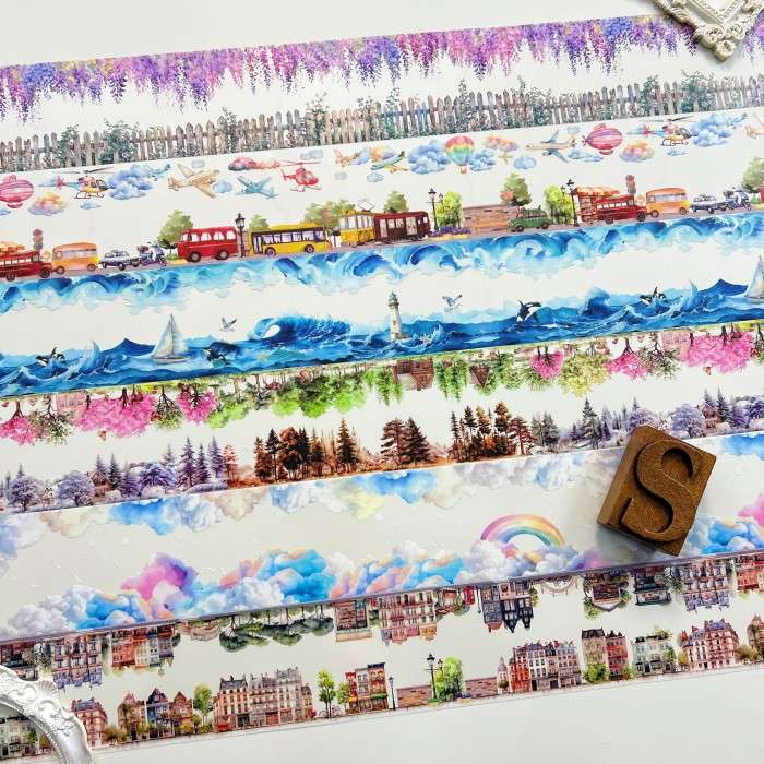 Parallel Scenery PET Tape Roll