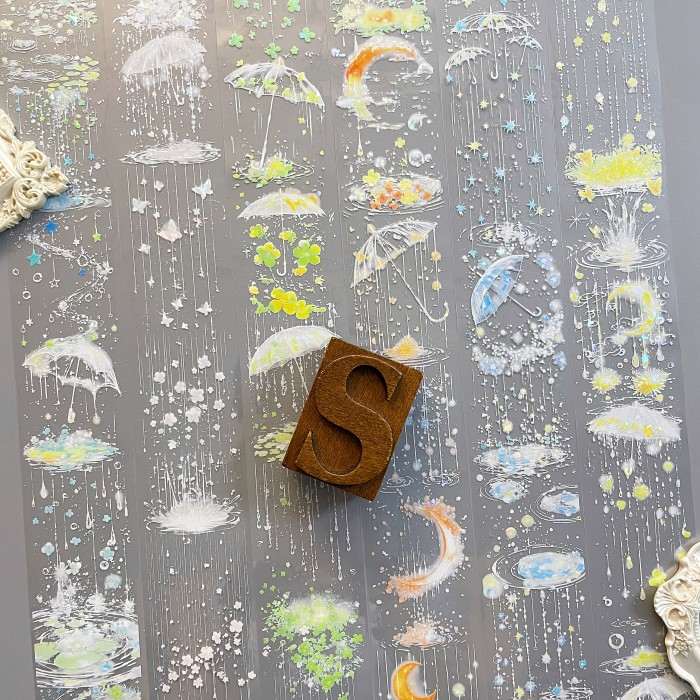 Hazy Rain PET Tape Roll