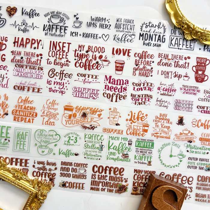 Coffee Quotes PET Tape Roll