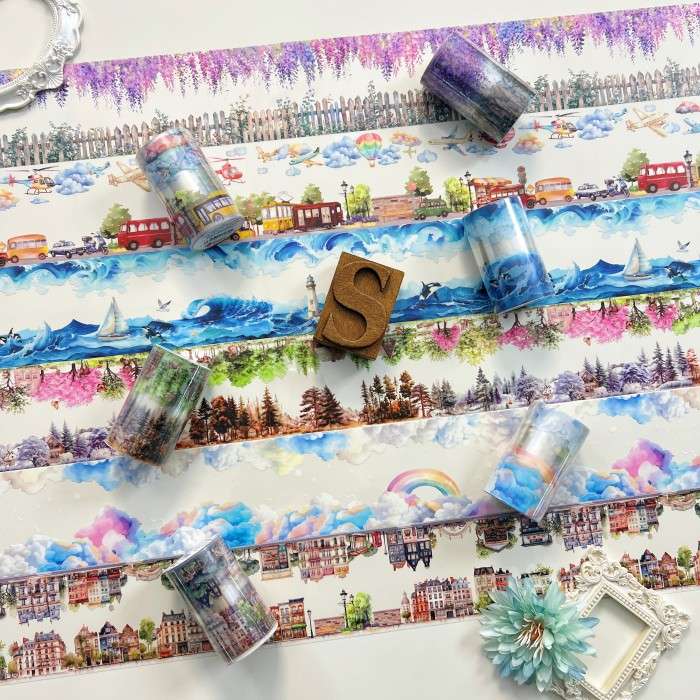 Parallel Scenery PET Tape Roll