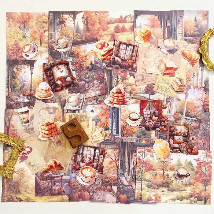 Cozy Afternoon Brew Ephemera Mystery Kit 65PCS