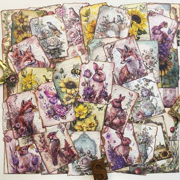 Flower Domain Collage Paper 60PCS
