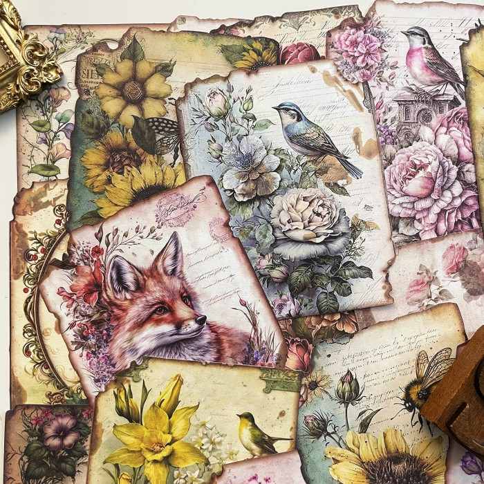 Flower Domain Collage Paper 60PCS