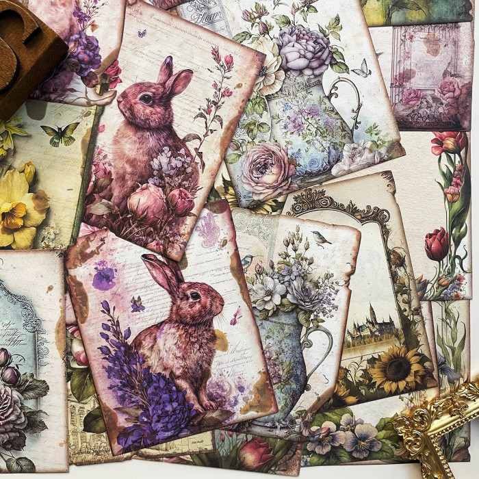 Flower Domain Collage Paper 60PCS