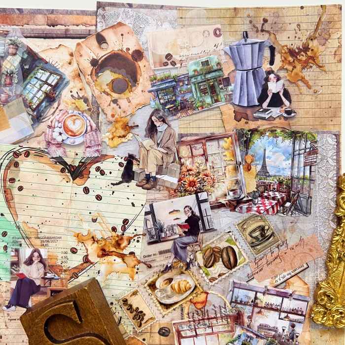 Café Tale Ephemera Mystery Kit 125PCS