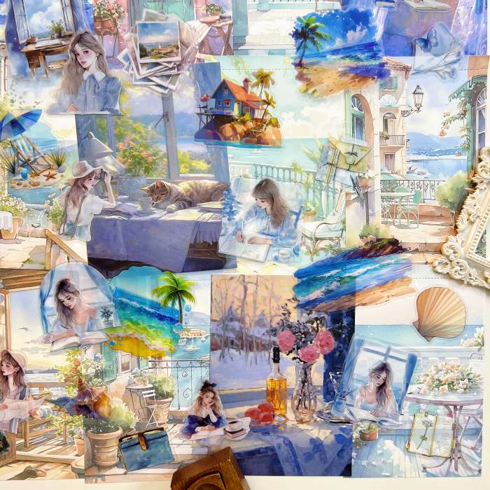 Seaside Holiday Journal Ephemera Mystery Kit 45PCS