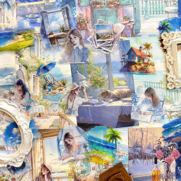 Seaside Holiday Journal Ephemera Mystery Kit 45PCS