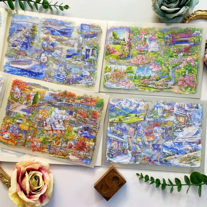 Four Times Scenery Sticker Book 20Sheets