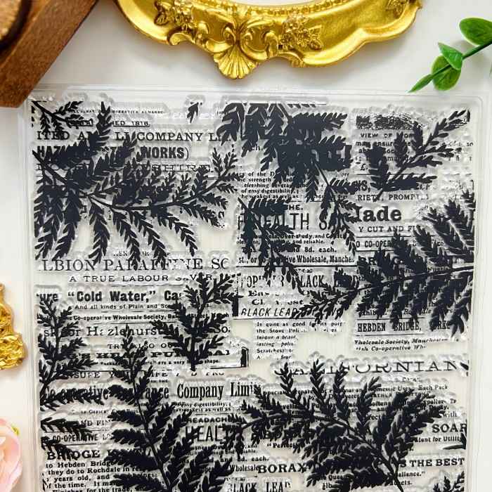 Green Script Clear Stamp