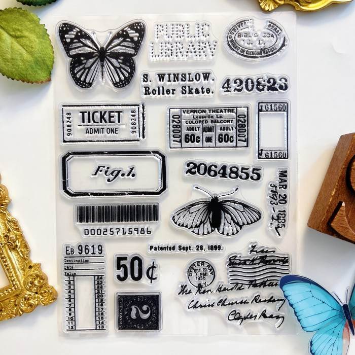 Ticketed Wings Clear Stamp