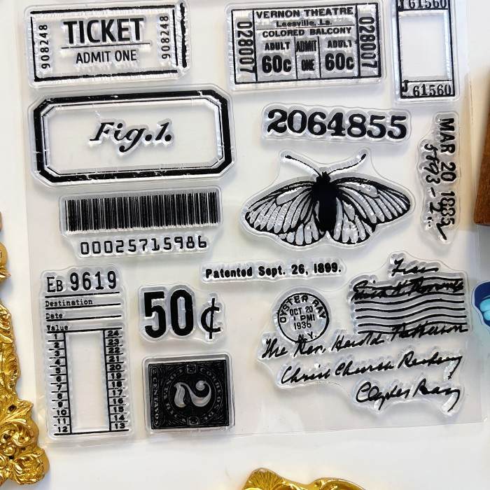 Ticketed Wings Clear Stamp