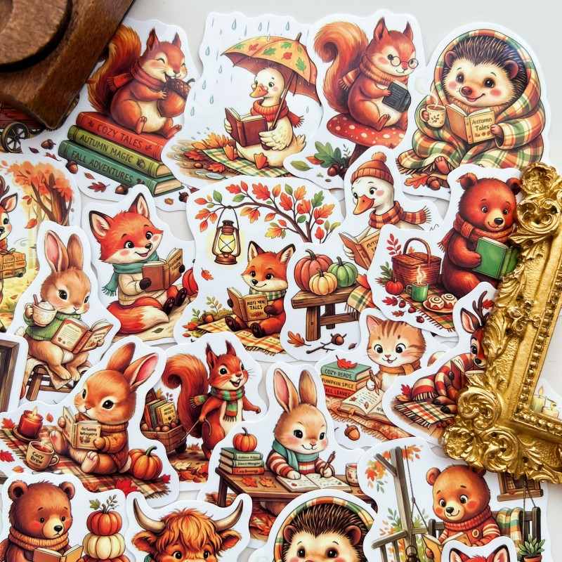 Autumn Animals Reading Sticker 50PCS