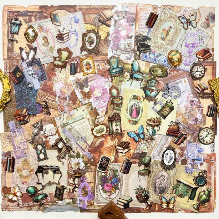 Noble Treasures Ephemera Mystery Kit 110PCS