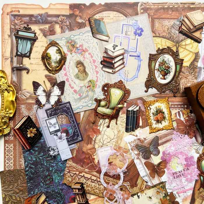 Noble Treasures Ephemera Mystery Kit 110PCS
