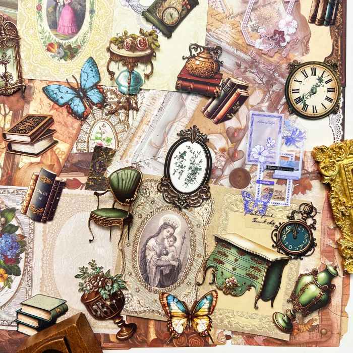 Noble Treasures Ephemera Mystery Kit 110PCS
