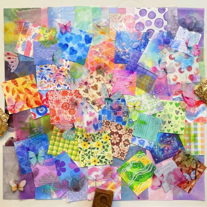 Gentle Blossoms Ephemera Mystery Kit 120PCS