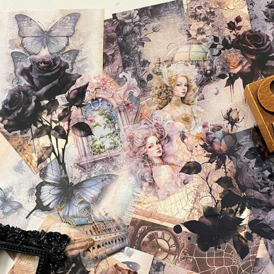 Shadowy Rose Ephemera Mystery Kit 65PCS