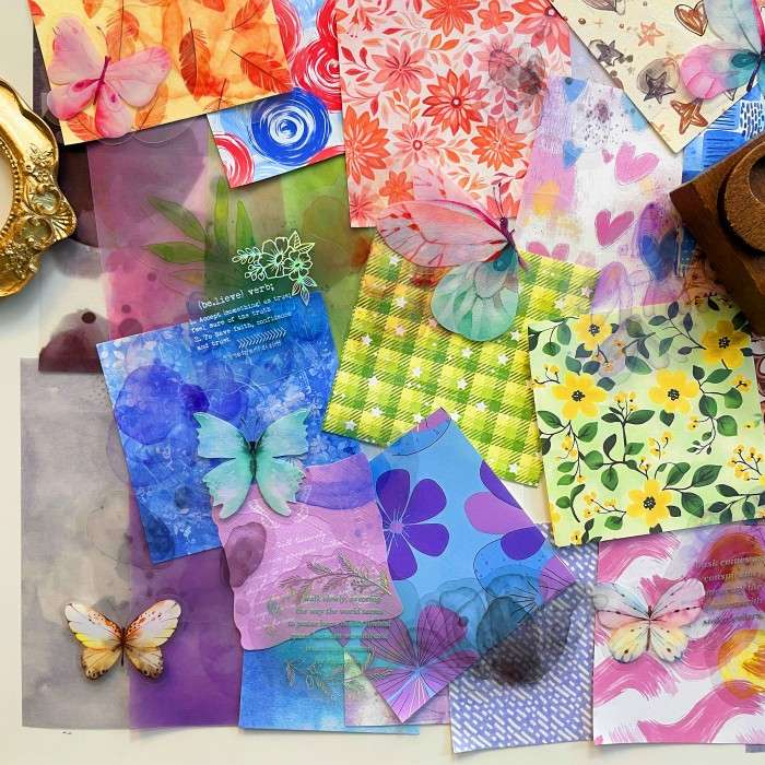 Gentle Blossoms Ephemera Mystery Kit 120PCS
