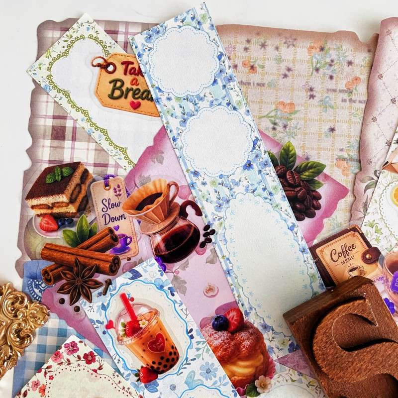 Cozy Brunch Ephemera Mystery Kit 75PCS
