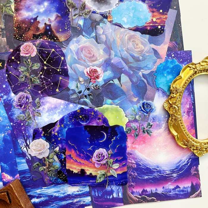 Starry Rose Ephemera Mystery Kit 105PCS